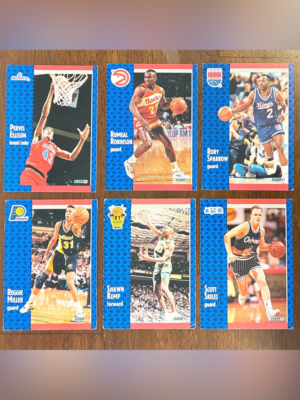 1991 Fleer Basketball Cards - Set of 6